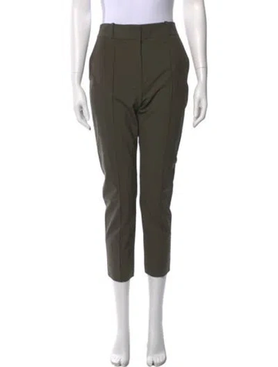 Pre-owned Veronica Beard Wool Skinny Leg Pants In Green