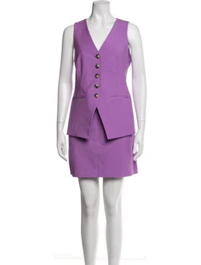 Pre-owned Veronica Beard Wool Skirt Set W/ Tags In Purple