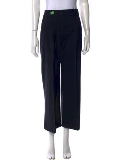 Pre-owned Veronica Beard Wool Straight Leg Pants In Black