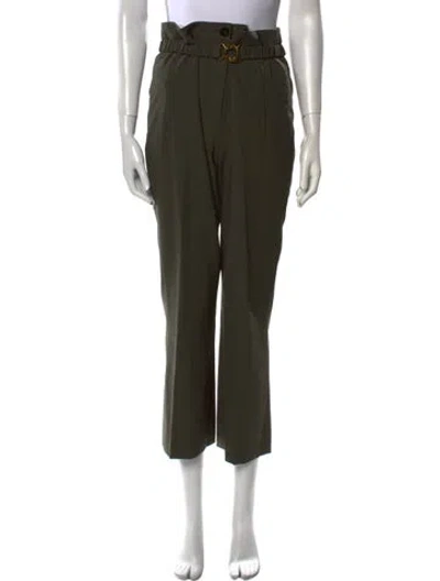 Pre-owned Veronica Beard Wool Straight Leg Pants In Green