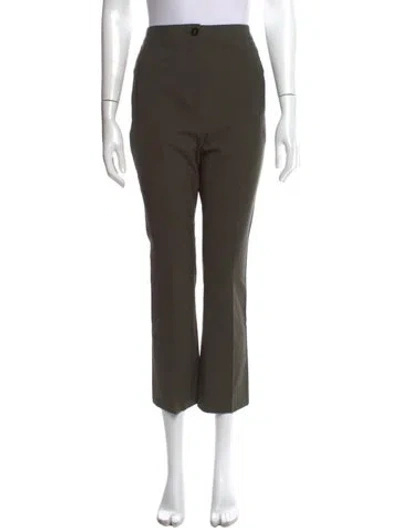 Pre-owned Veronica Beard Wool Straight Leg Pants In Green