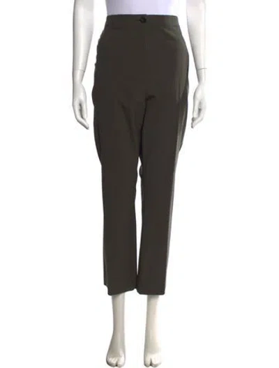 Pre-owned Veronica Beard Wool Straight Leg Pants In Green