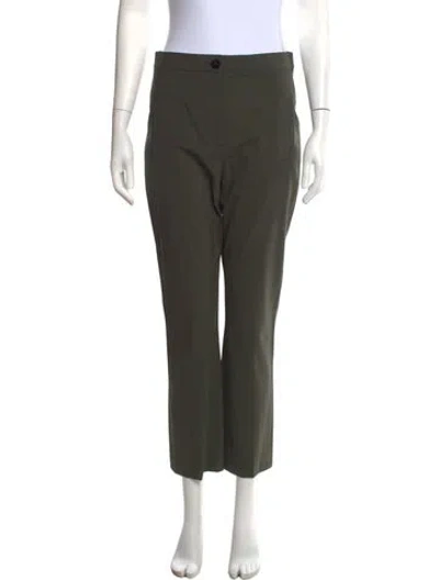 Pre-owned Veronica Beard Wool Straight Leg Pants In Green
