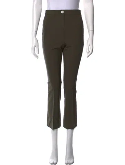 Pre-owned Veronica Beard Wool Straight Leg Pants In Green
