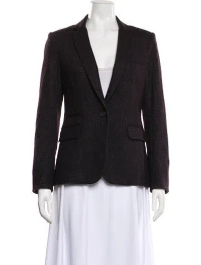 Pre-owned Veronica Beard Wool Striped Blazer In Black