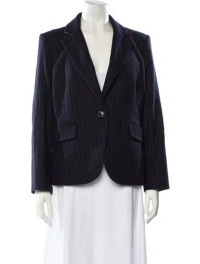 Pre-owned Veronica Beard Wool Striped Blazer In Blue