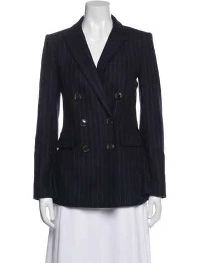 Pre-owned Veronica Beard Wool Striped Blazer In Blue