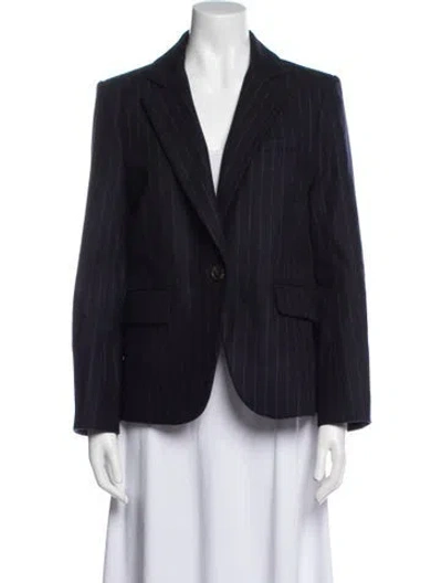 Pre-owned Veronica Beard Wool Striped Blazer In Blue