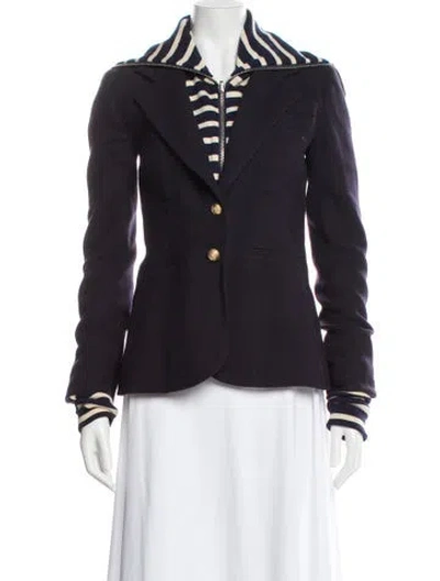 Pre-owned Veronica Beard Wool Striped Blazer In Blue