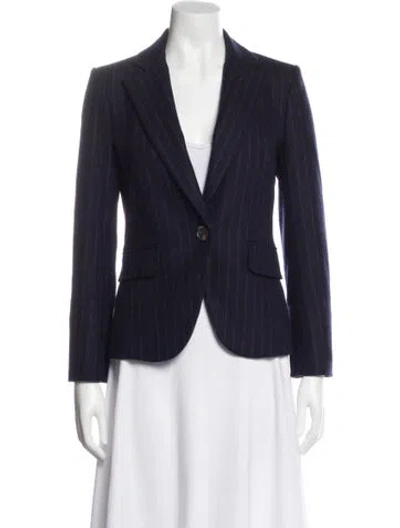 Pre-owned Veronica Beard Wool Striped Blazer In Blue