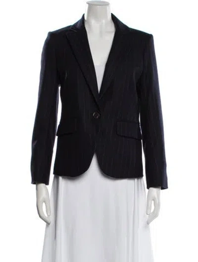 Pre-owned Veronica Beard Wool Striped Blazer In Blue