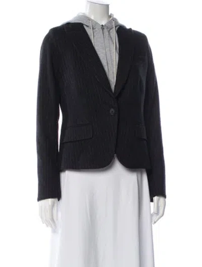 Pre-owned Veronica Beard Wool Striped Blazer In Blue