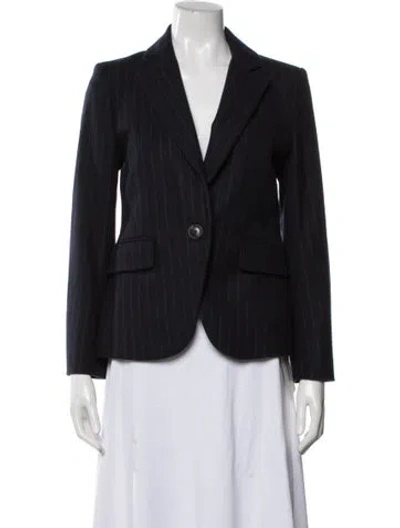Pre-owned Veronica Beard Wool Striped Blazer In Blue