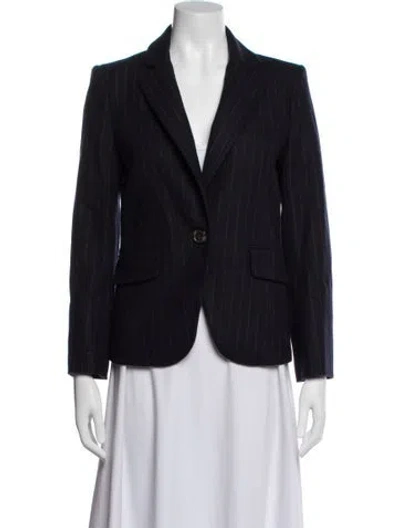 Pre-owned Veronica Beard Wool Striped Blazer In Blue