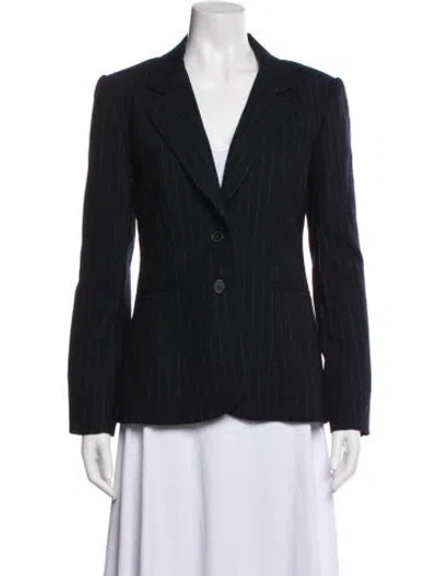 Pre-owned Veronica Beard Wool Striped Blazer In Blue