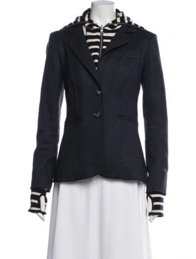 Pre-owned Veronica Beard Wool Striped Blazer In Blue