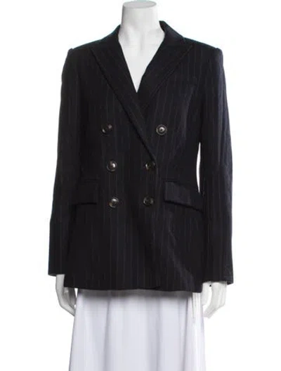 Pre-owned Veronica Beard Wool Striped Blazer In Blue