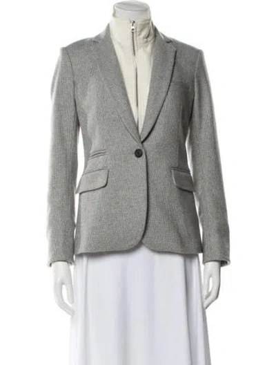 Pre-owned Veronica Beard Wool Striped Blazer In Gray