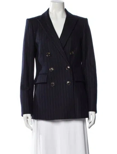 Pre-owned Veronica Beard Wool Striped Blazer In Gray