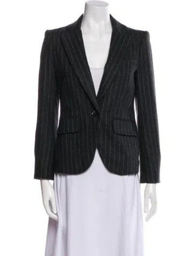 Pre-owned Veronica Beard Wool Striped Blazer W/ Tags In Black