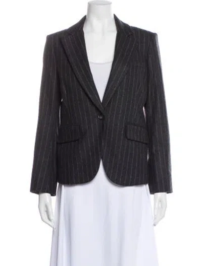 Pre-owned Veronica Beard Wool Striped Blazer W/ Tags In Gray