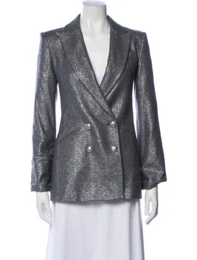 Pre-owned Veronica Beard Wool Striped Blazer W/ Tags In Silver