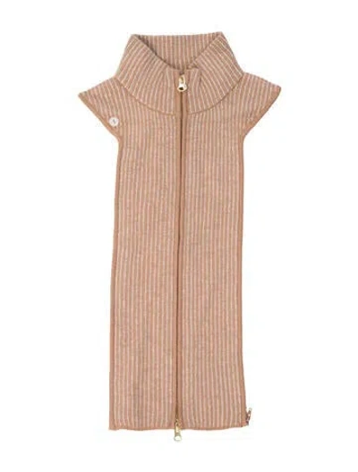 Pre-owned Veronica Beard Wool Striped Dickey In Neutral