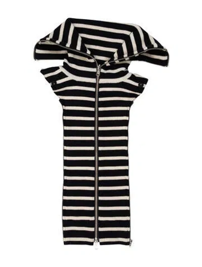 Pre-owned Veronica Beard Wool Striped Dickey W/ Tags In Black