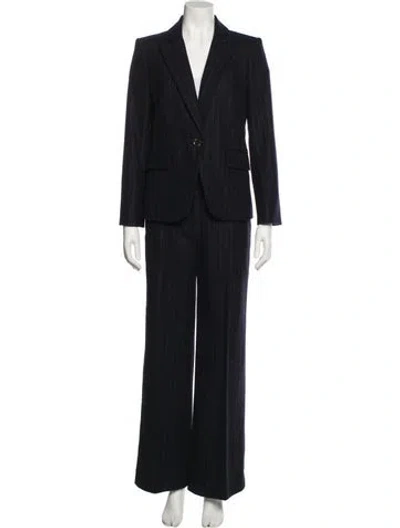 Pre-owned Veronica Beard Wool Striped Pantsuit In Black