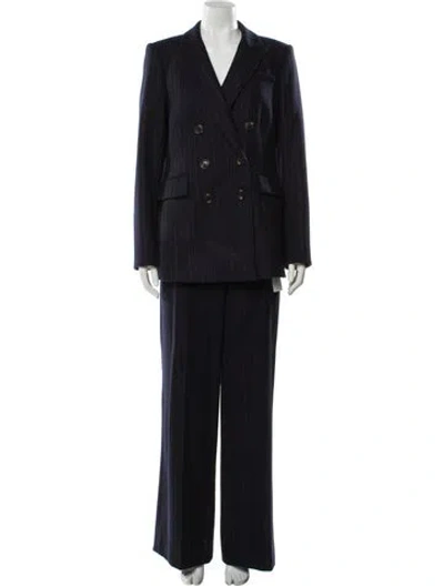 Pre-owned Veronica Beard Wool Striped Pantsuit In Blue