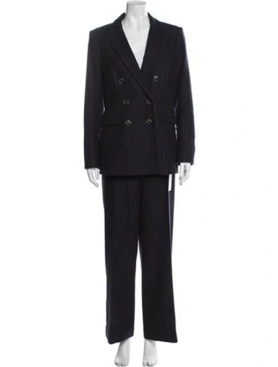 Pre-owned Veronica Beard Wool Striped Pantsuit In Blue