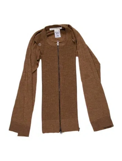 Pre-owned Veronica Beard Wool Striped Shawl In Brown