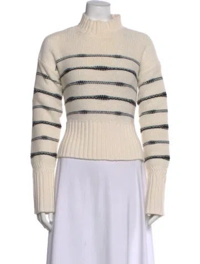 Pre-owned Veronica Beard Wool Striped Sweater In Neutral