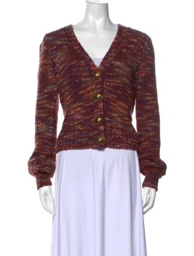 Pre-owned Veronica Beard Wool Striped Sweater In Orange