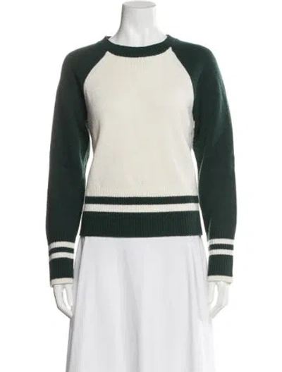 Pre-owned Veronica Beard Wool Striped Sweatshirt In Green