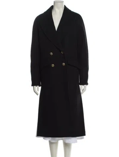 Pre-owned Veronica Beard Wool Trench Coat In Black