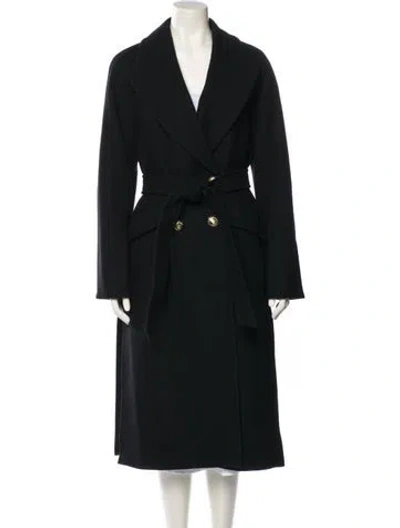 Pre-owned Veronica Beard Wool Trench Coat In Blue
