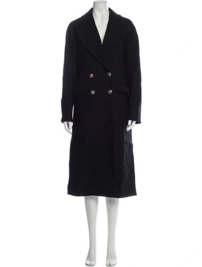 Pre-owned Veronica Beard Wool Trench Coat In Blue
