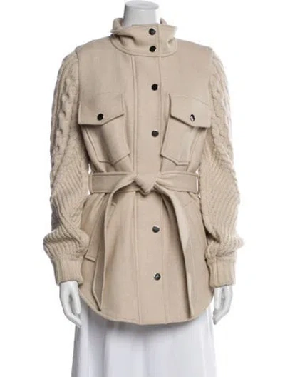 Pre-owned Veronica Beard Wool Trench Coat In Neutral