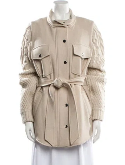 Pre-owned Veronica Beard Wool Trench Coat In Neutral