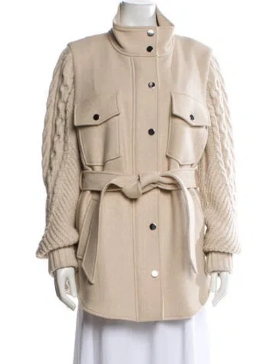 Pre-owned Veronica Beard Wool Trench Coat In Neutral