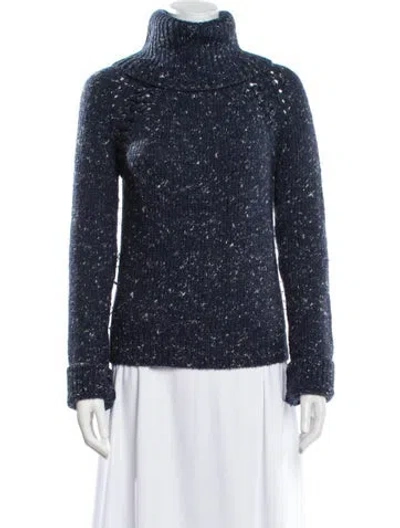 Pre-owned Veronica Beard Wool Turtleneck Sweater In Blue