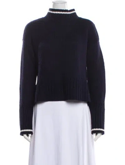 Pre-owned Veronica Beard Wool Turtleneck Sweater In Blue