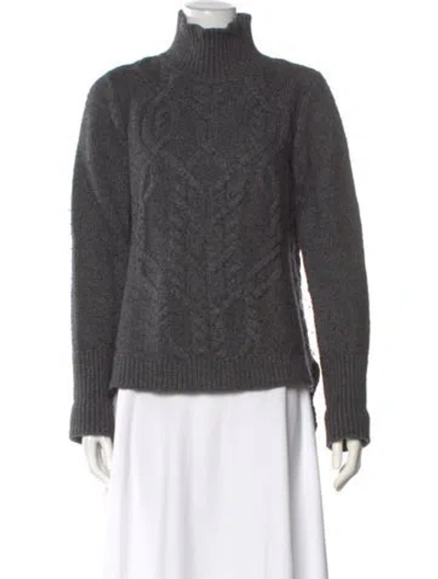 Pre-owned Veronica Beard Wool Turtleneck Sweater In Gray