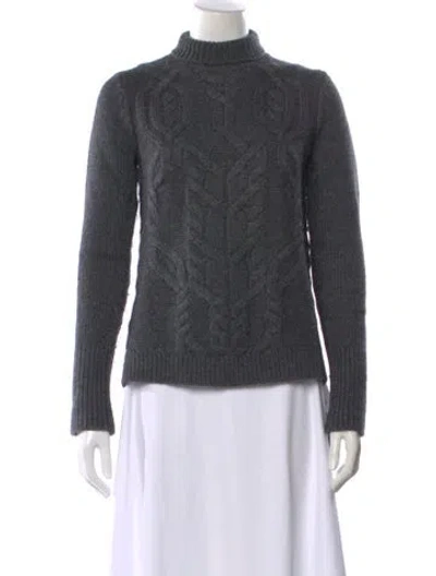 Pre-owned Veronica Beard Wool Turtleneck Sweater In Gray