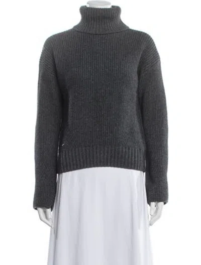 Pre-owned Veronica Beard Wool Turtleneck Sweater In Gray