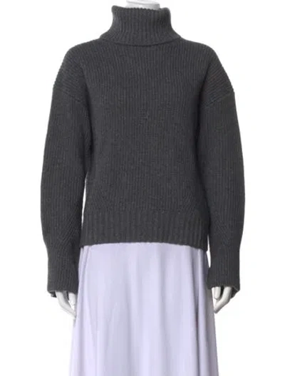 Pre-owned Veronica Beard Wool Turtleneck Sweater In Grey