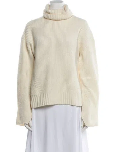 Pre-owned Veronica Beard Wool Turtleneck Sweater In Neutral