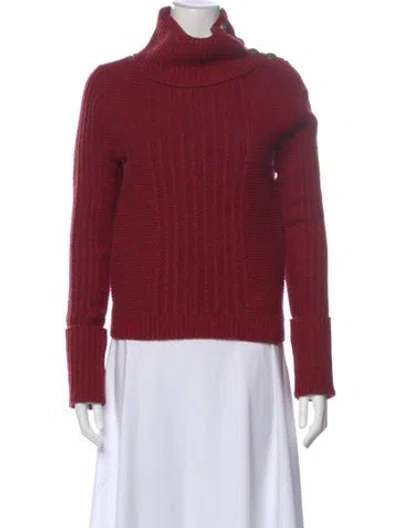 Pre-owned Veronica Beard Wool Turtleneck Sweater In Red