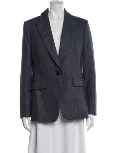 Pre-owned Veronica Beard Wool Tweed Pattern Blazer In Blue